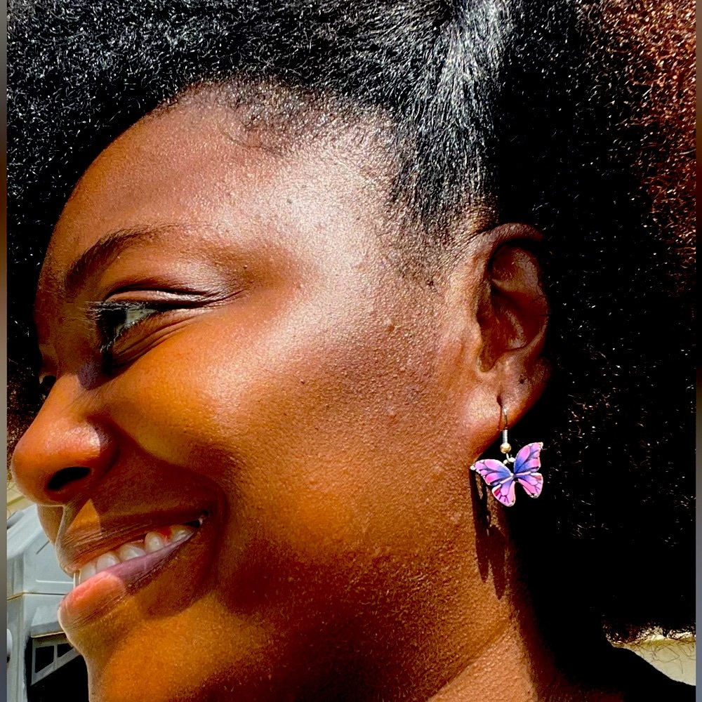 Purple and Pink Handmade Butterfly Earrings